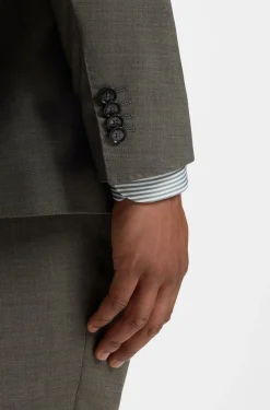 Two-piece regular-fit suit in melange stretch wool