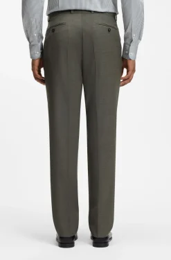 Two-piece regular-fit suit in melange stretch wool
