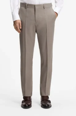 Two-piece regular-fit suit in melange stretch wool