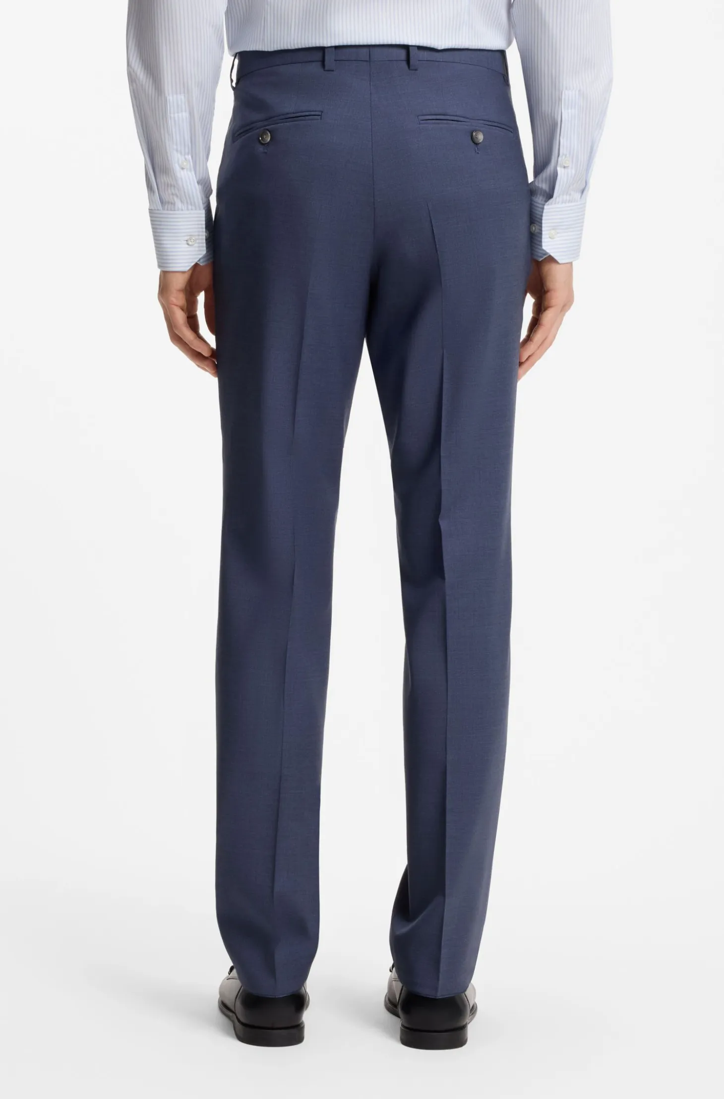 Two-piece regular-fit suit in melange stretch wool