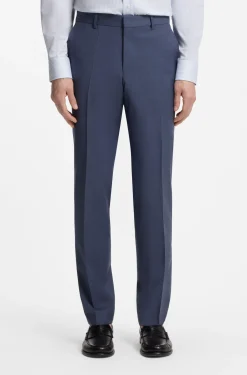 Two-piece regular-fit suit in melange stretch wool