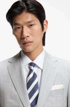 Two-piece regular-fit suit in striped virgin wool