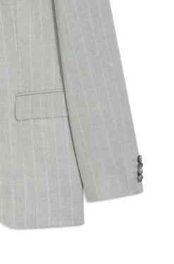 Two-piece regular-fit suit in striped virgin wool