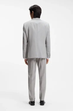 Two-piece regular-fit suit in striped virgin wool
