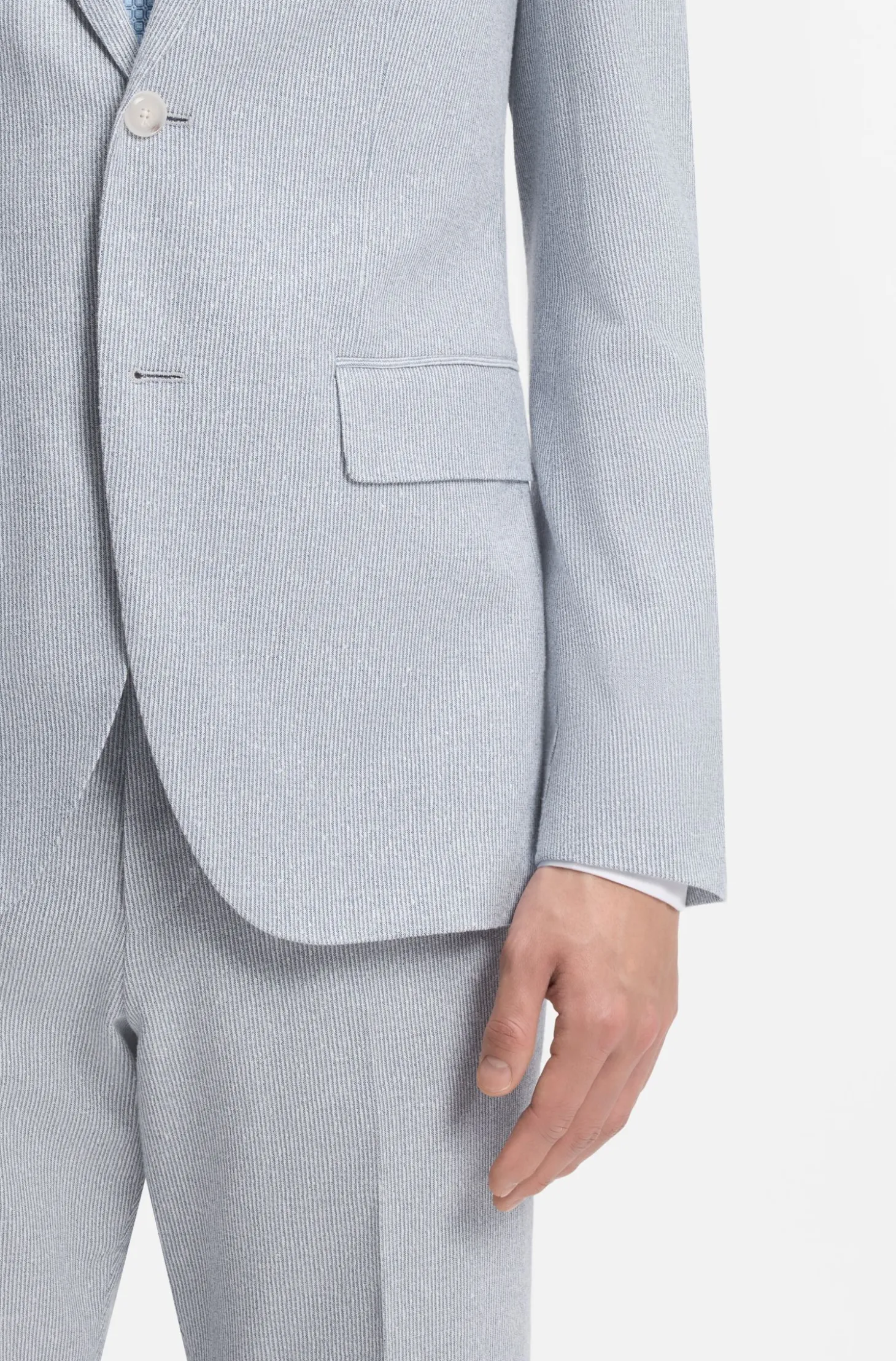 Two-piece regular-fit suit in stretch bouclé