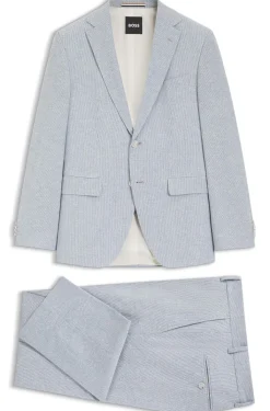 Two-piece regular-fit suit in stretch bouclé