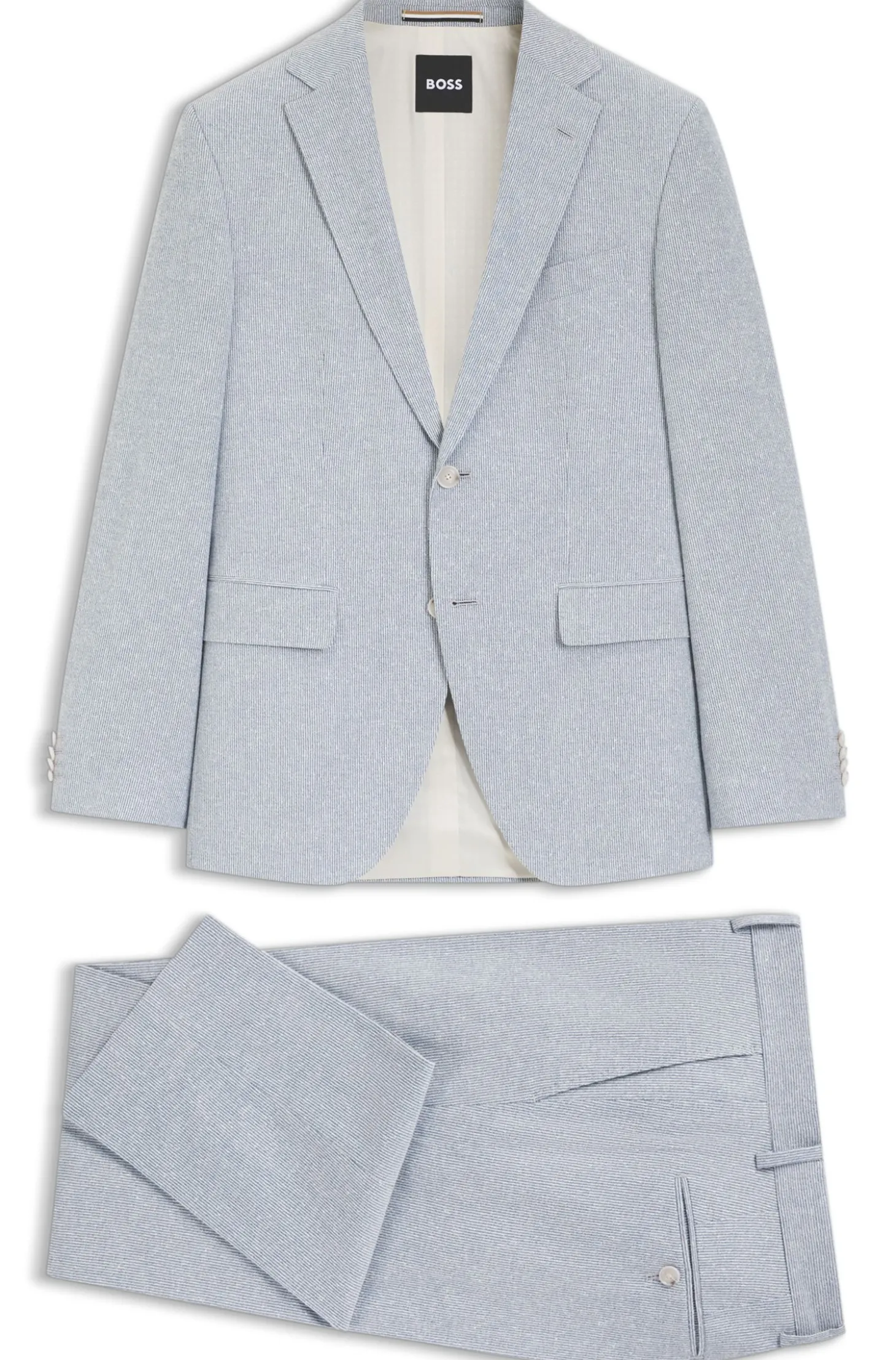 Two-piece regular-fit suit in stretch bouclé