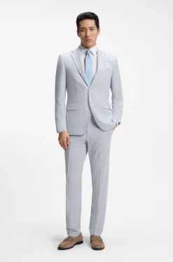 Two-piece regular-fit suit in stretch bouclé