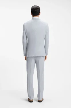 Two-piece regular-fit suit in stretch bouclé