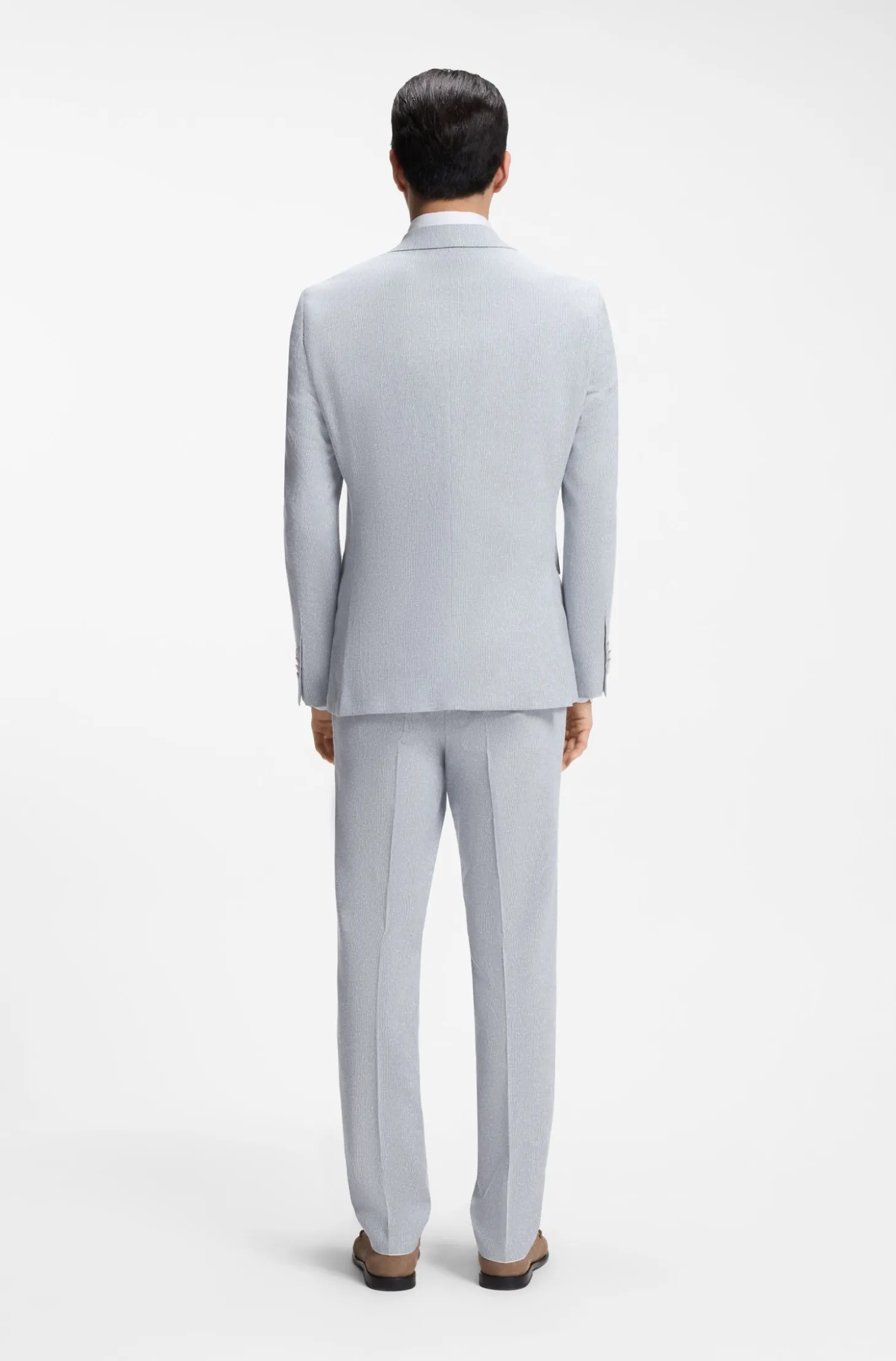 Two-piece regular-fit suit in stretch bouclé