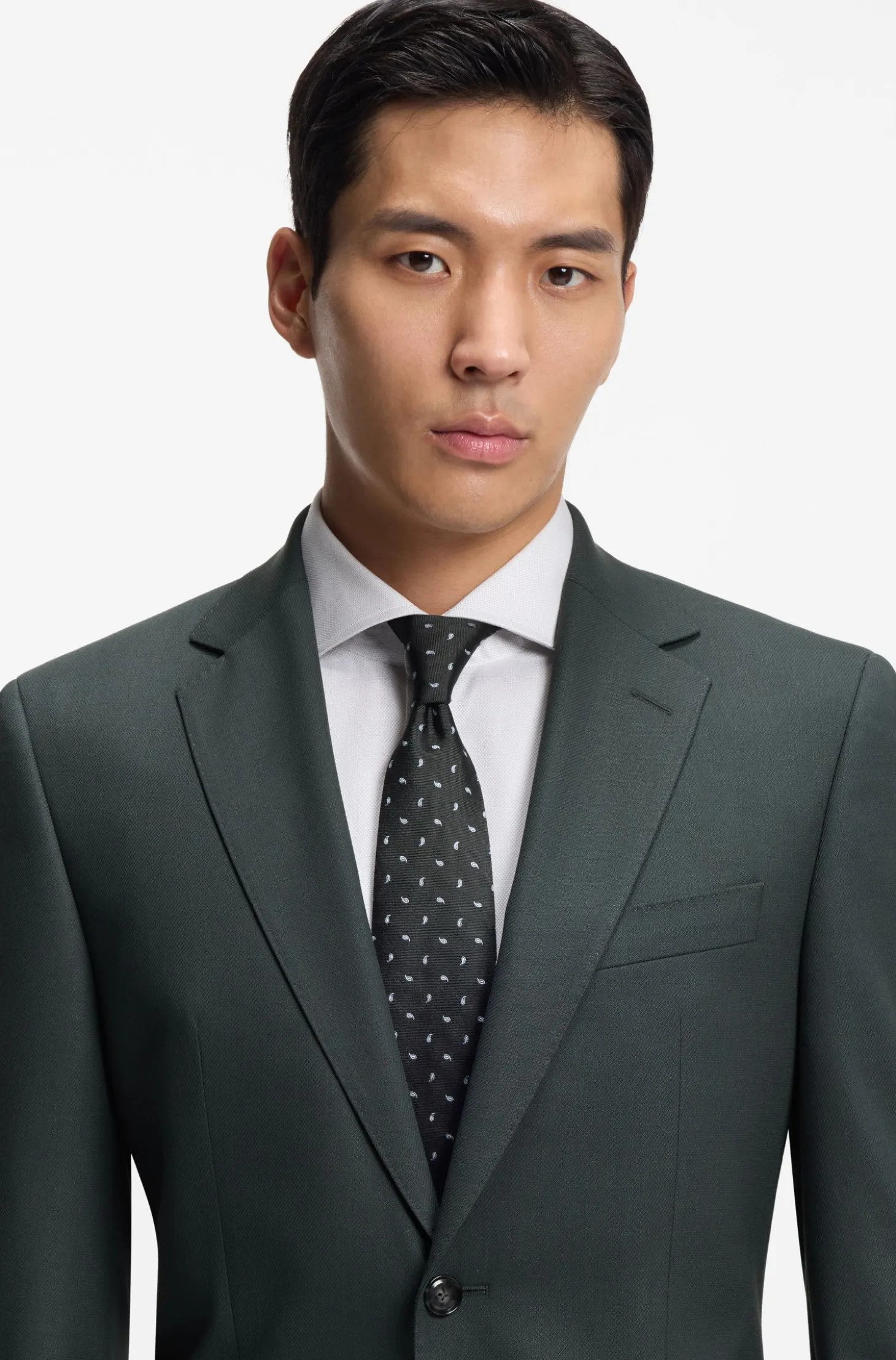 Two-piece regular-fit suit in stretch cloth