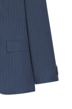 Two-piece regular-fit suit in striped virgin wool