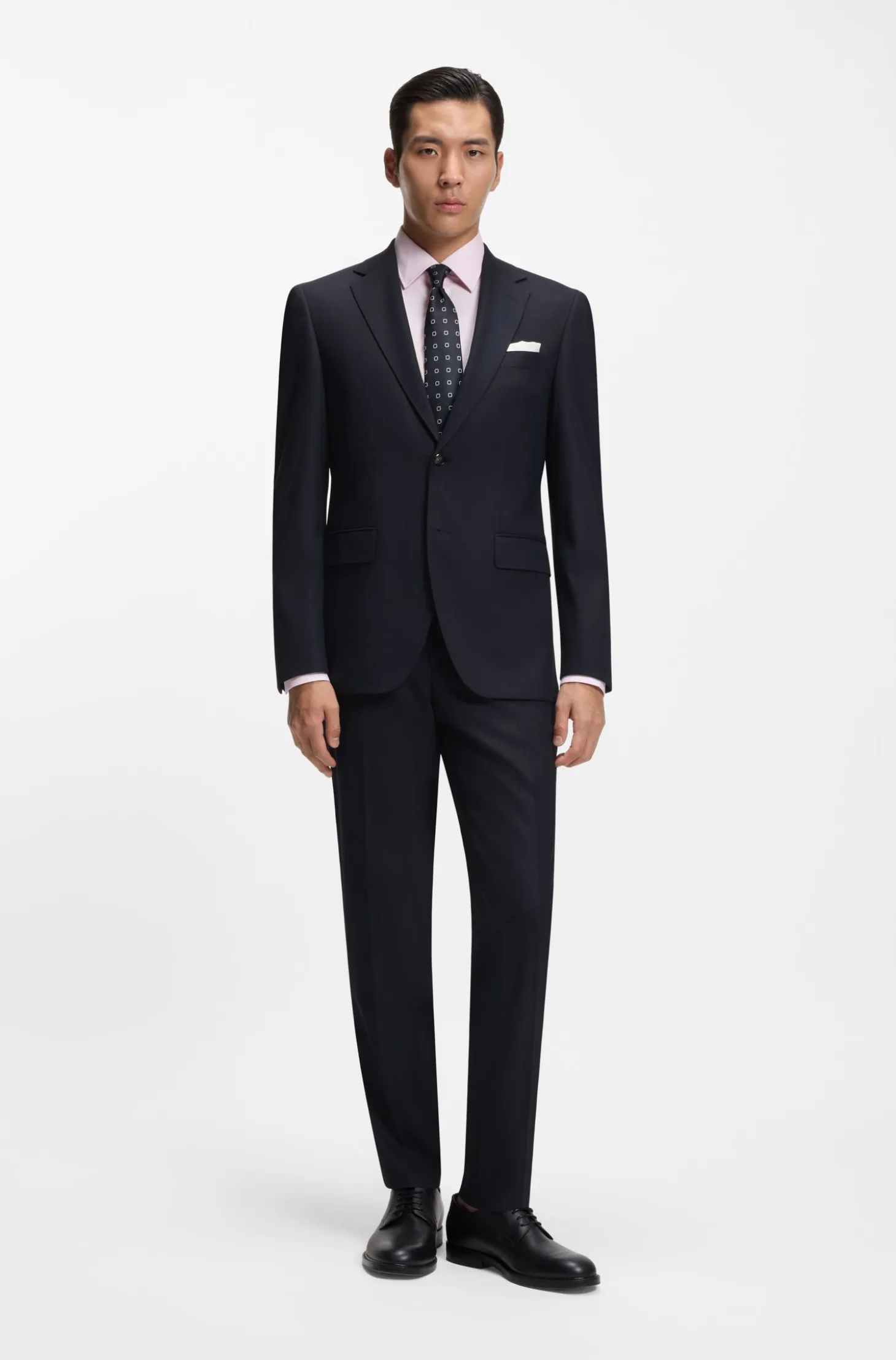 Two-piece regular-fit suit in stretch cloth