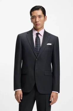 Two-piece regular-fit suit in stretch cloth