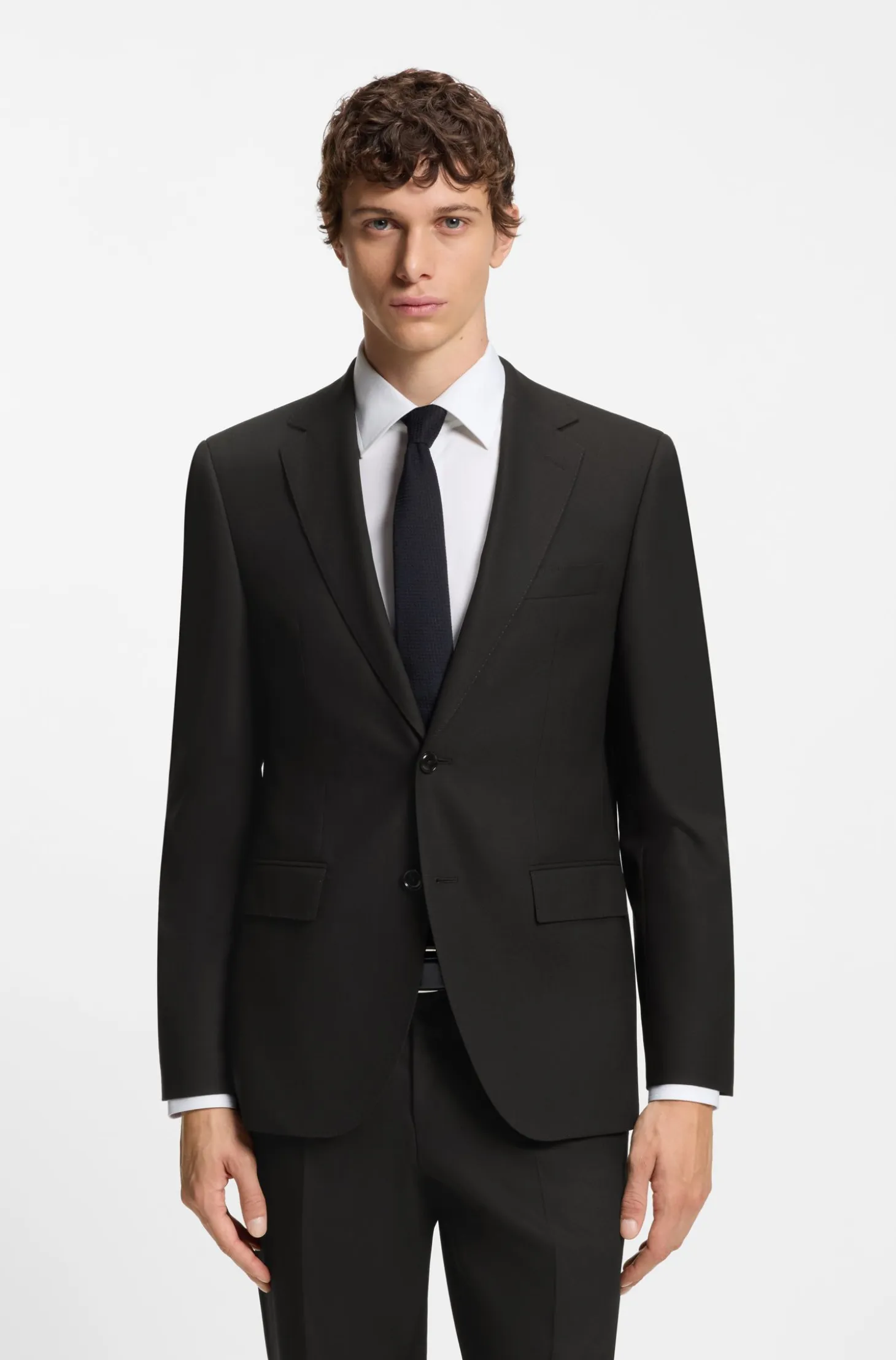 Two-piece regular-fit suit in stretch cloth