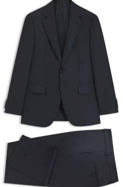 Two-piece regular-fit suit in virgin wool and silk