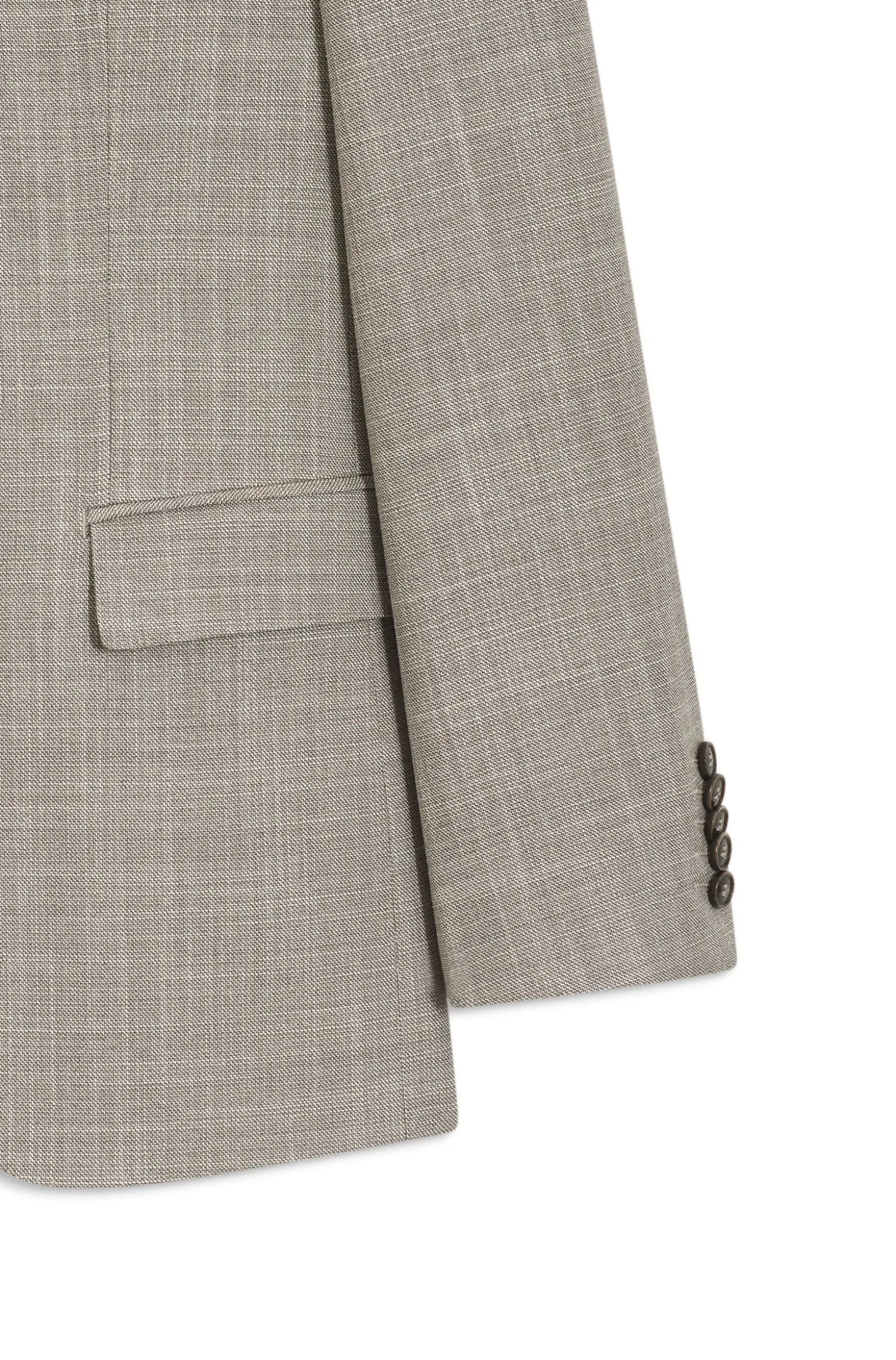 Two-piece slim-fit suit in a patterned wool-silk blend