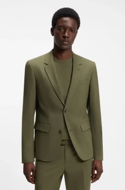 Two-piece slim-fit suit in a stretch wool blend