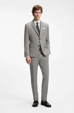 Two-piece slim-fit suit in a wool blend