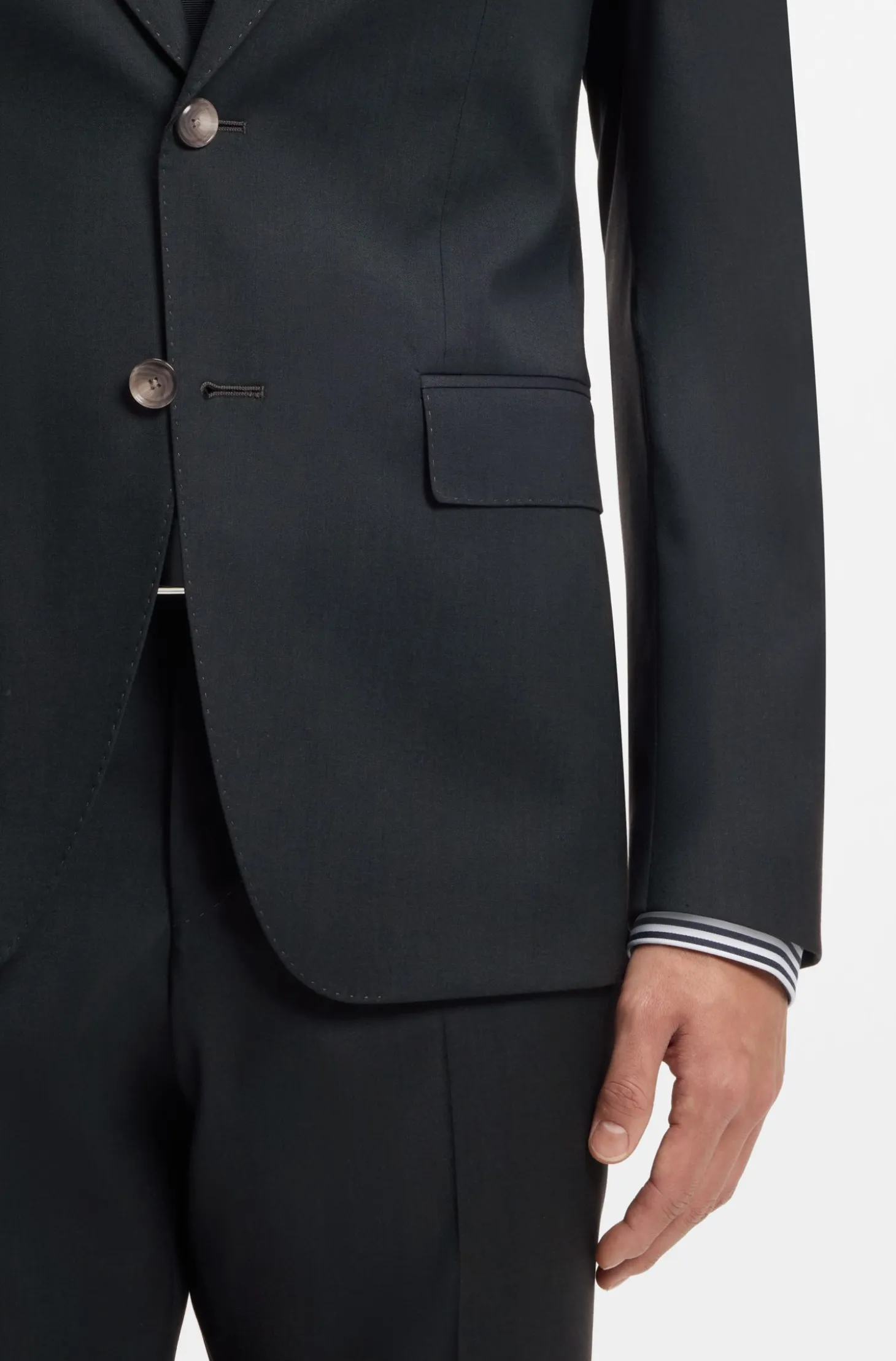 Two-piece slim-fit suit in a wool blend