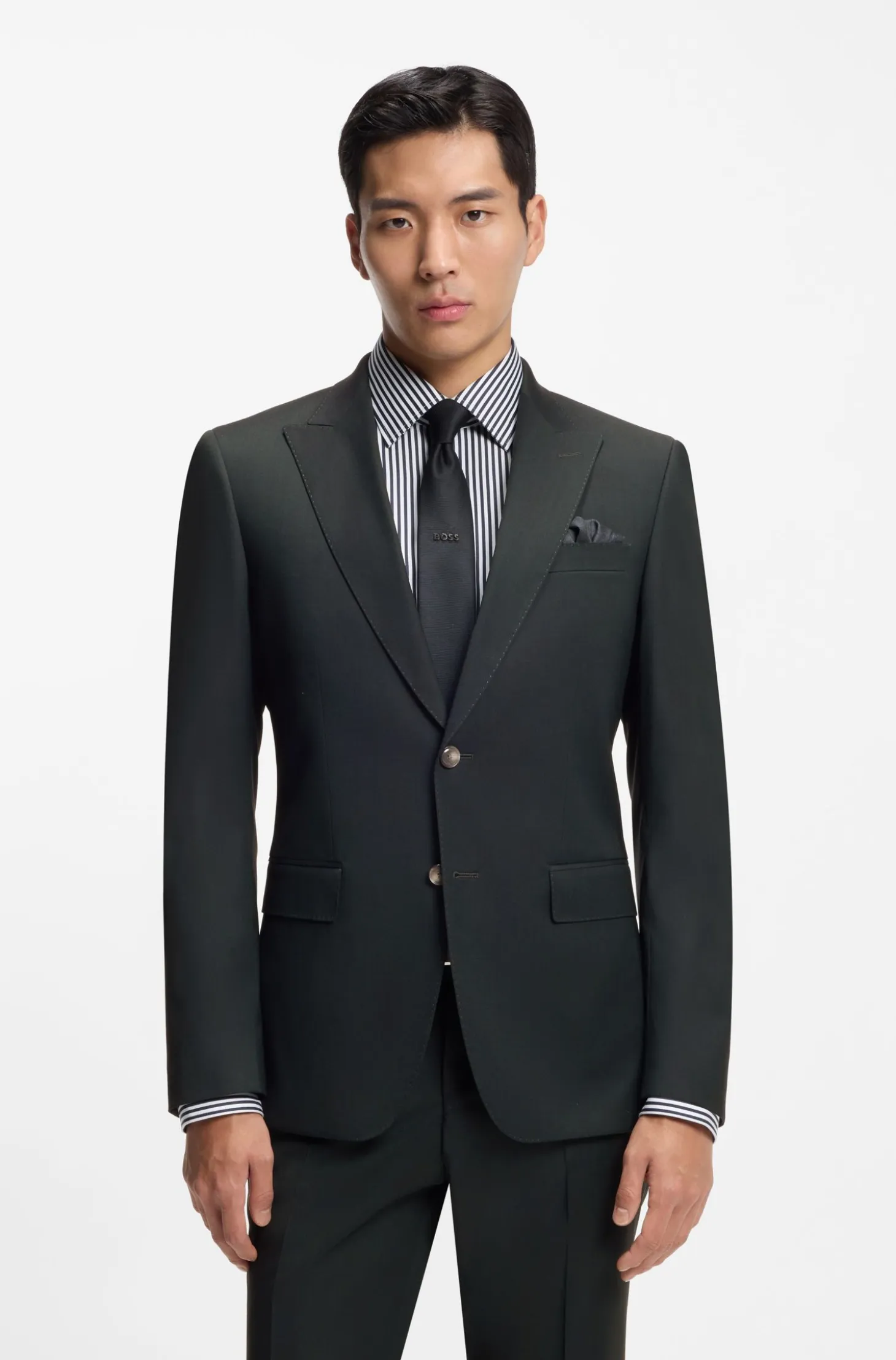 Two-piece slim-fit suit in a wool blend