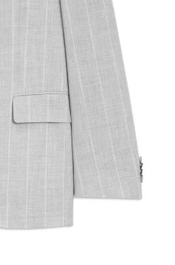 Two-piece slim-fit suit in cotton and virgin wool