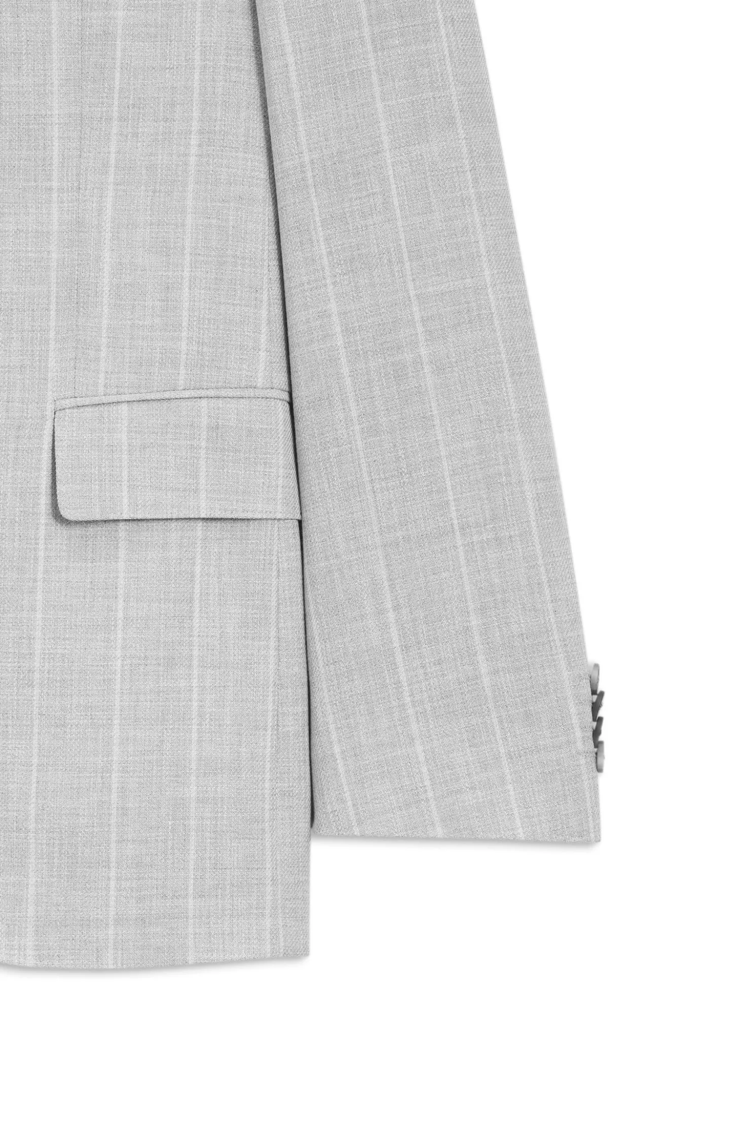 Two-piece slim-fit suit in cotton and virgin wool