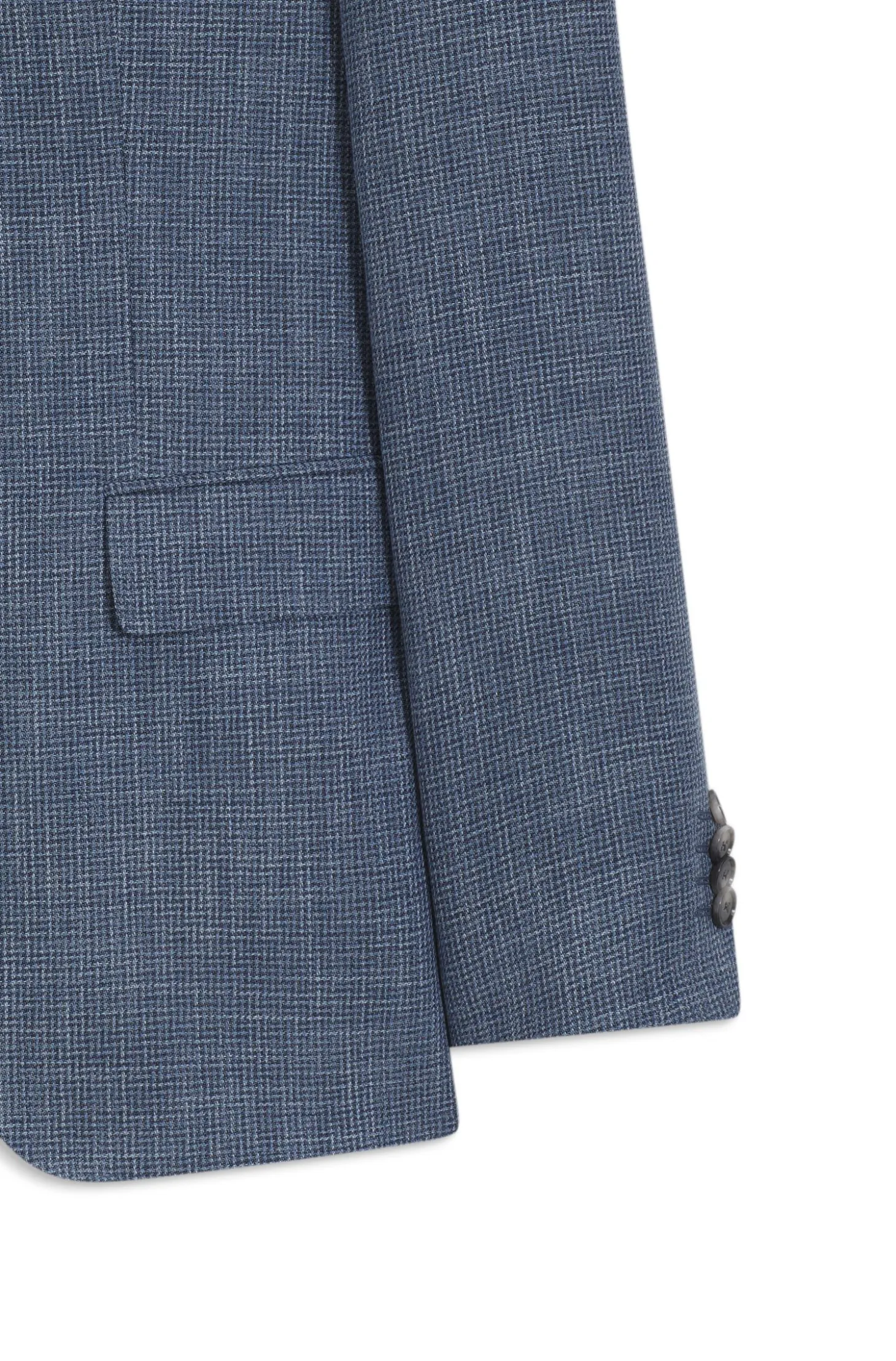 Two-piece slim-fit suit in cotton and virgin wool
