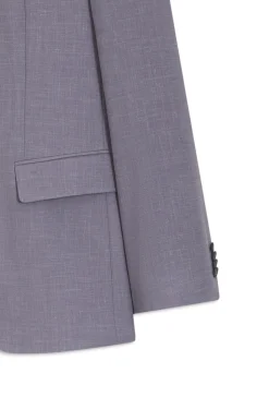 Two-piece slim-fit suit in micro-patterned fabric