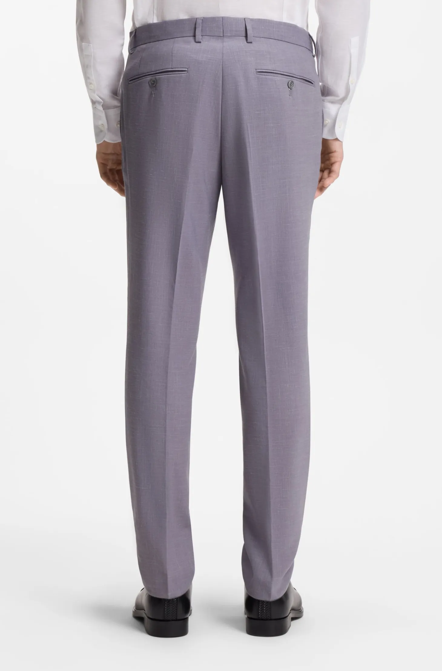 Two-piece slim-fit suit in micro-patterned fabric