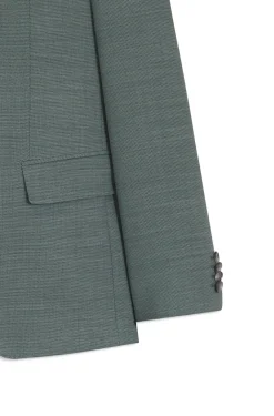 Two-piece slim-fit suit in micro-patterned stretch cloth