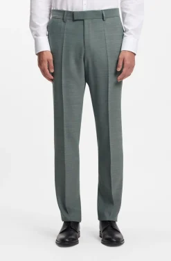Two-piece slim-fit suit in micro-patterned stretch cloth