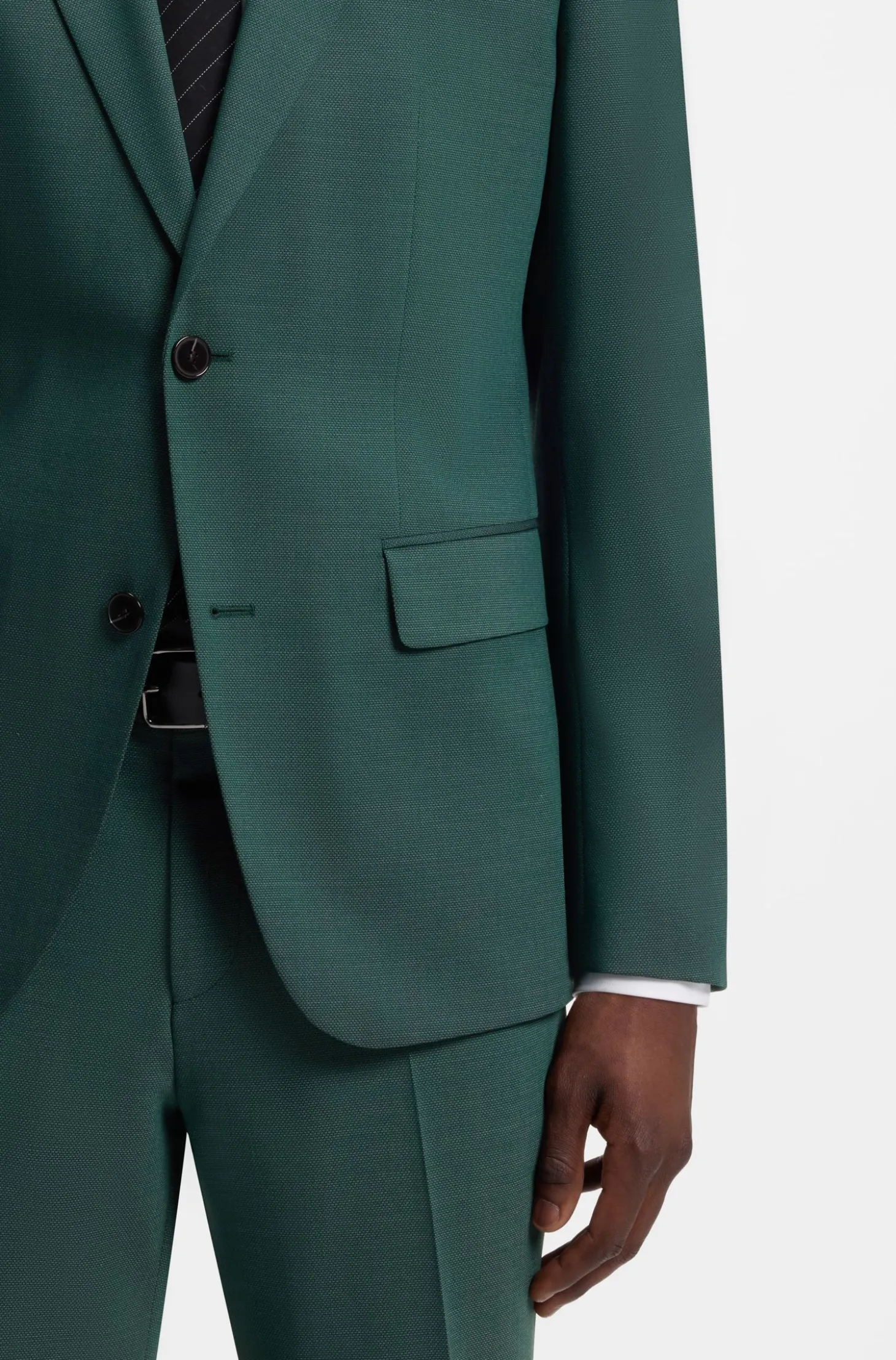 Two-piece slim-fit suit in performance-stretch twill