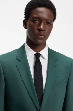 Two-piece slim-fit suit in performance-stretch twill