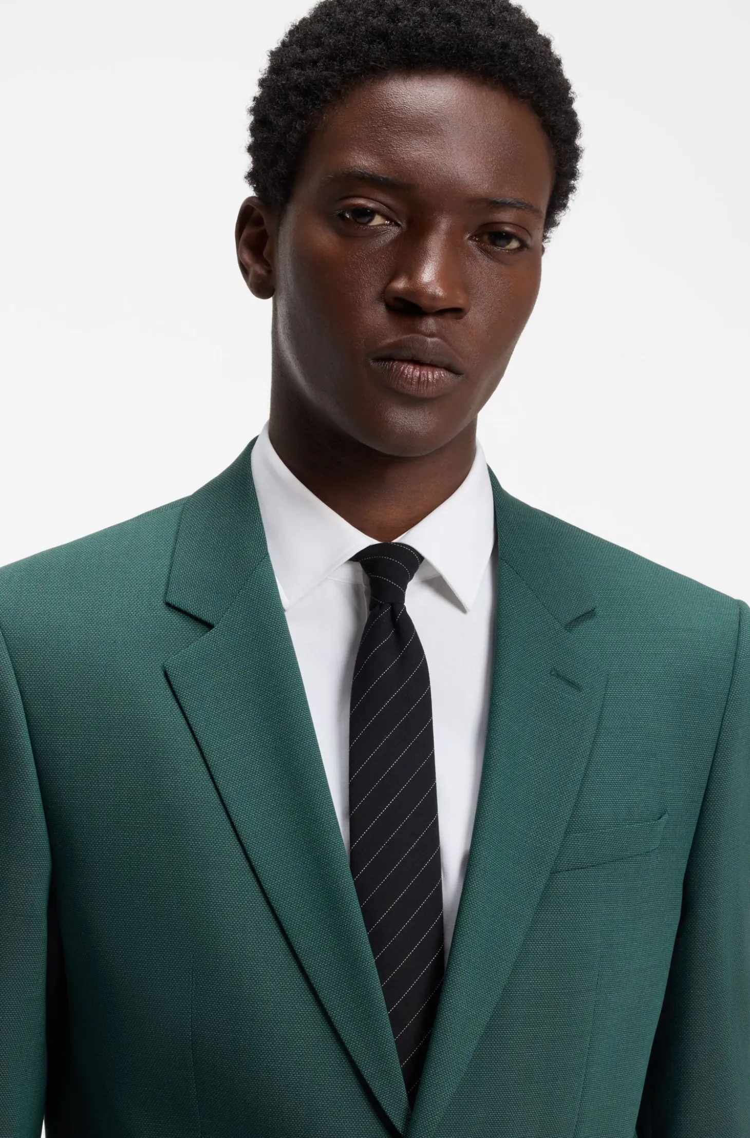 Two-piece slim-fit suit in performance-stretch twill