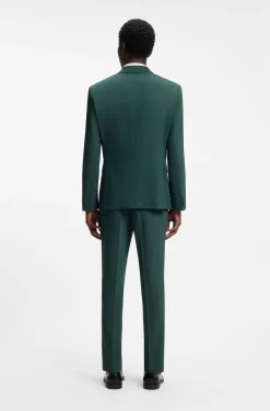 Two-piece slim-fit suit in performance-stretch twill