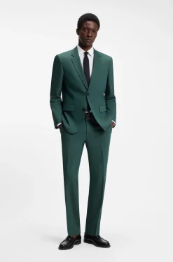 Two-piece slim-fit suit in performance-stretch twill