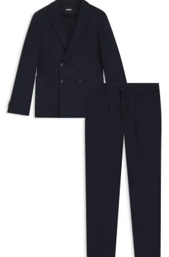 Two-piece slim-fit suit in performance-stretch fabric