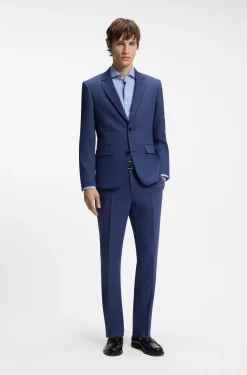 Two-piece slim-fit suit in performance-stretch twill