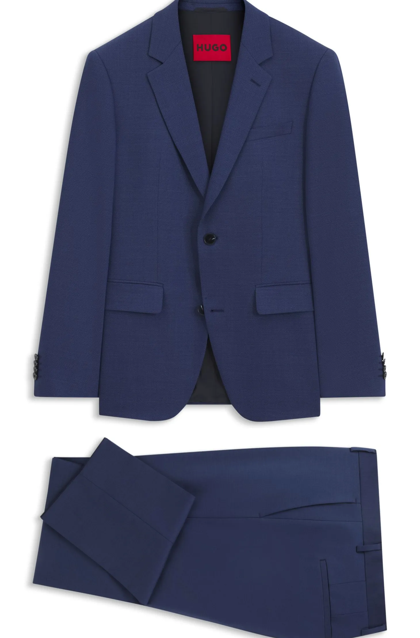 Two-piece slim-fit suit in performance-stretch twill