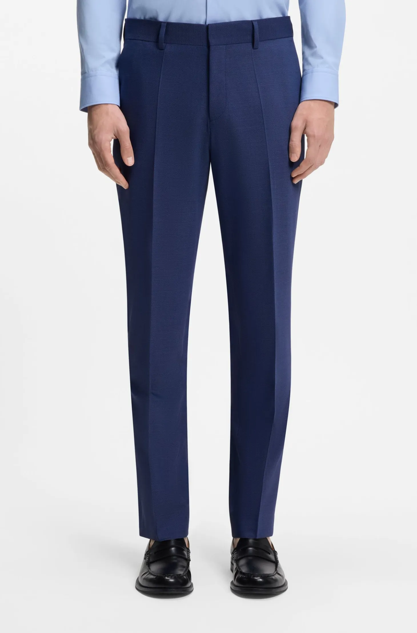 Two-piece slim-fit suit in performance-stretch twill