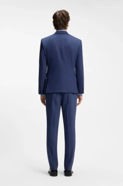 Two-piece slim-fit suit in performance-stretch twill