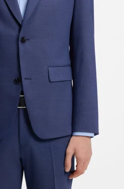 Two-piece slim-fit suit in performance-stretch twill