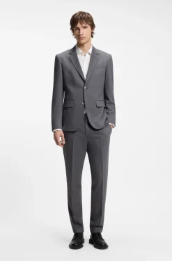 Two-piece slim-fit suit in performance-stretch twill