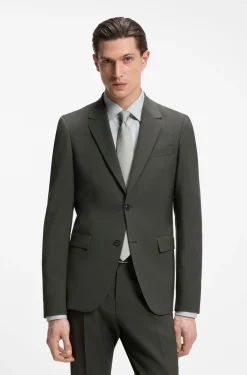Two-piece slim-fit suit in stretch virgin wool