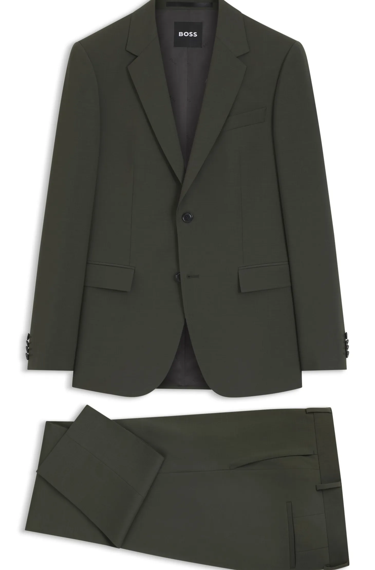Two-piece slim-fit suit in stretch virgin wool