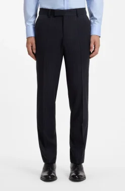Two-piece slim-fit suit in striped stretch wool