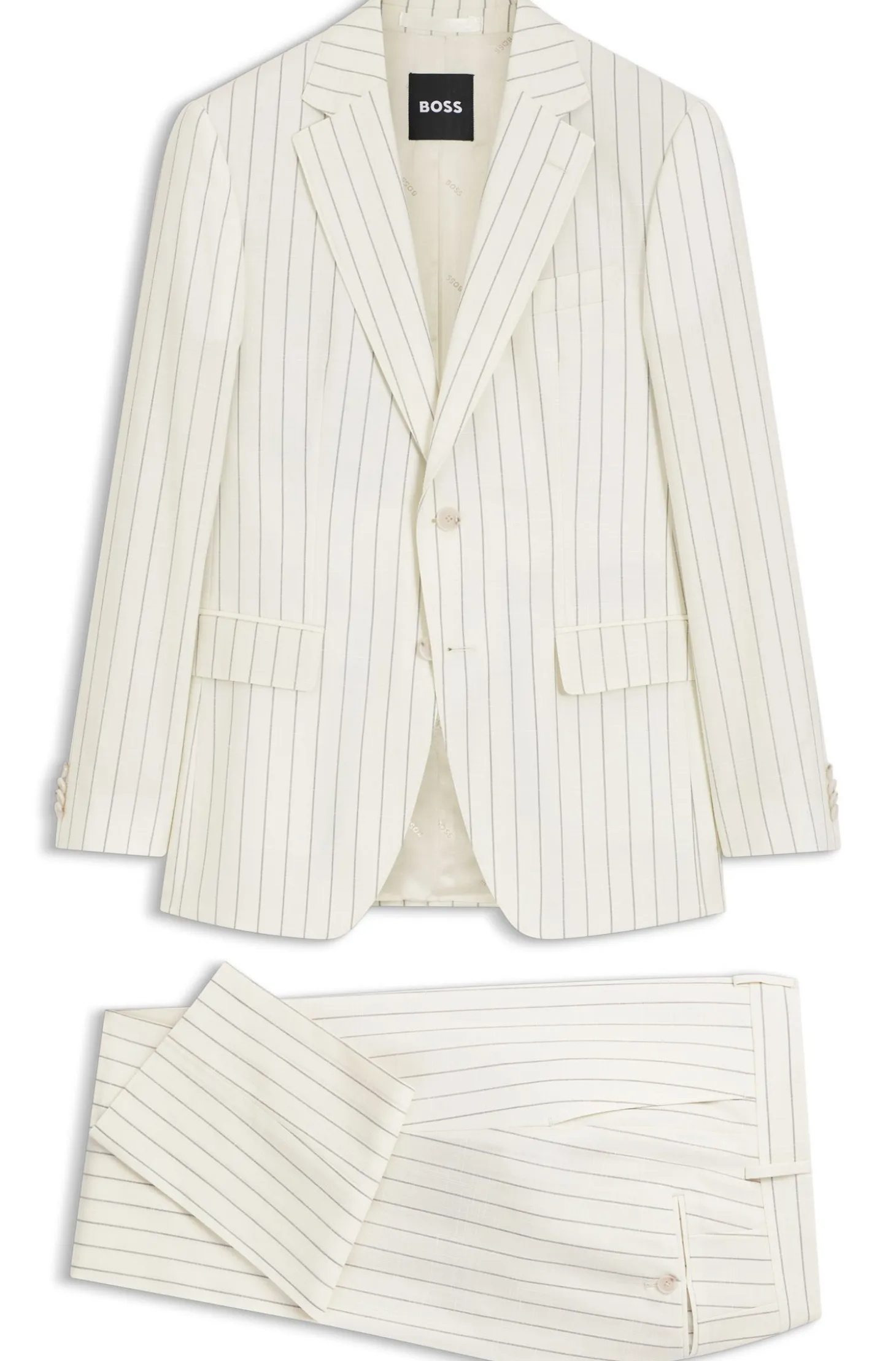 Two-piece slim-fit suit in striped fabric