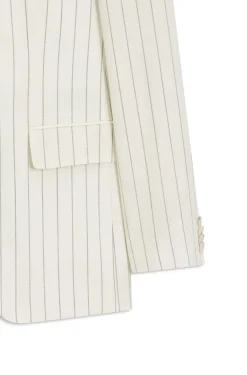 Two-piece slim-fit suit in striped fabric
