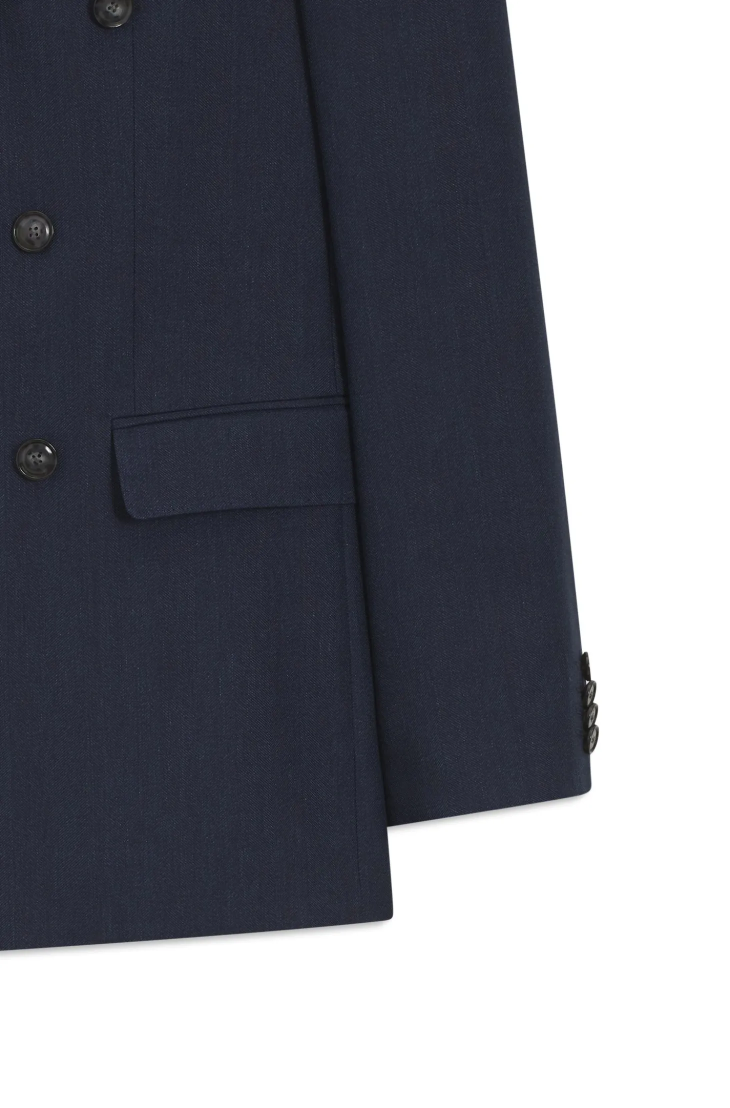 Two-piece slim-fit suit in striped linen and wool